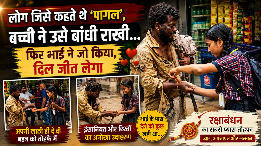 रक्षाबंधन पर बच्ची ने बेसहारा शख्स को बांधी राखी
