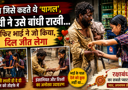 रक्षाबंधन पर बच्ची ने बेसहारा शख्स को बांधी राखी