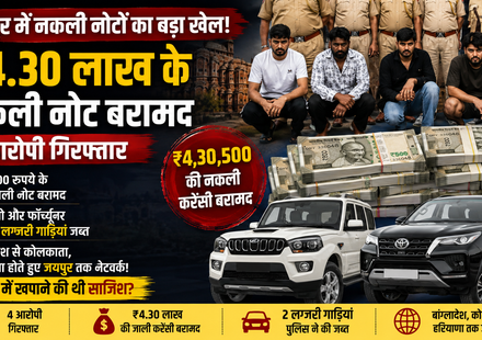 जयपुर में बरामद 500 रुपये के नकली नोट और गिरफ्तार आरोपी