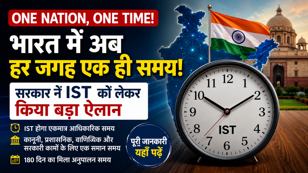 One Nation One Time और Indian Standard Time Rules 2026 को दर्शाती खबर