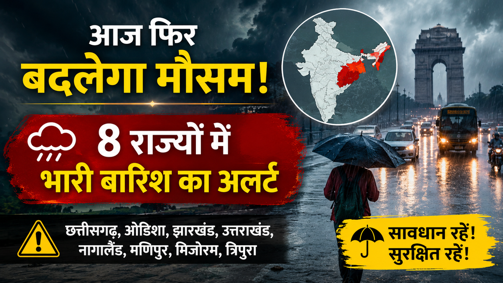 31 अगस्त 2026 मौसम अपडेट और 8 राज्यों में भारी बारिश का अलर्ट