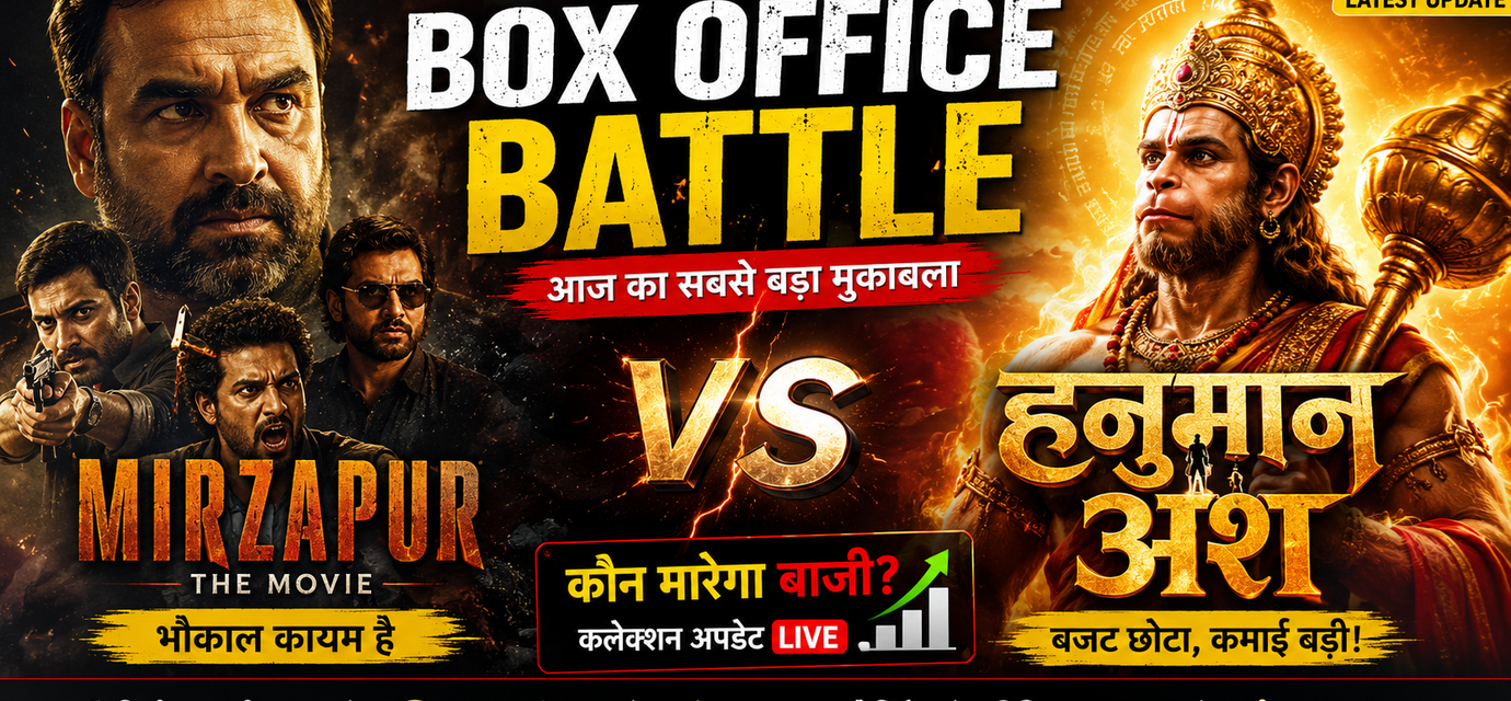 Mirzapur The Movie vs Hanuman Ansh box office battle poster