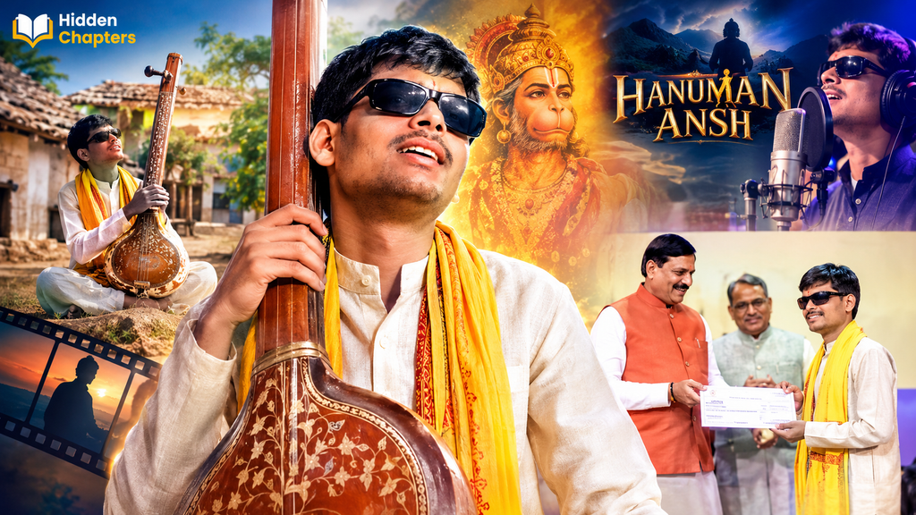 Hanuman Ansh singer Sunil Lodhi playing tambura and singing bhajan